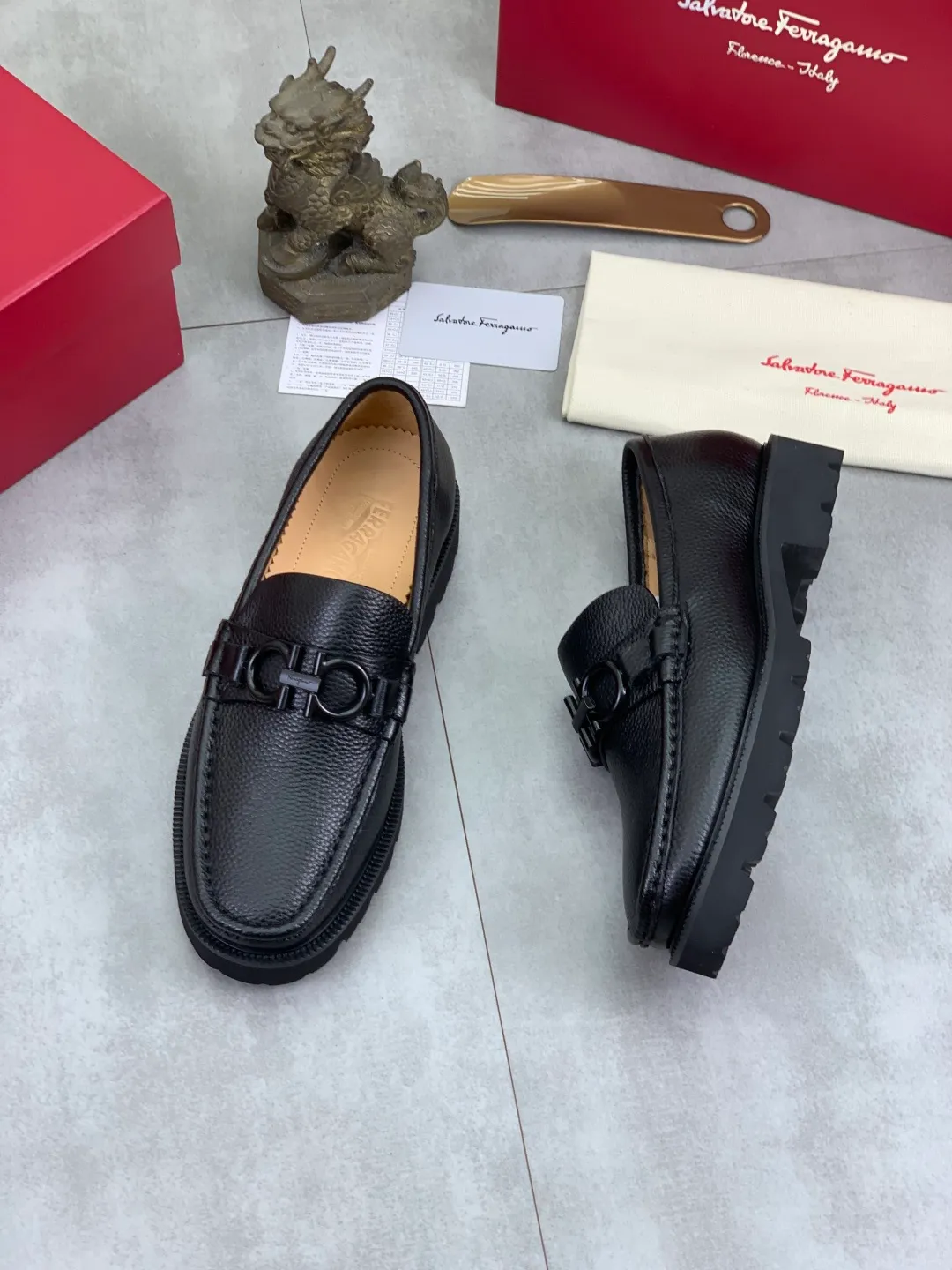 Men's men's shoes 💰P542 new high quality [Ferragamo/Ferragamo] latest model original imported calfskin, imported cowhide lining + original luxury metal buckle + original combination outsole Comparison without pressure Code number: 38-44 (45 customized)